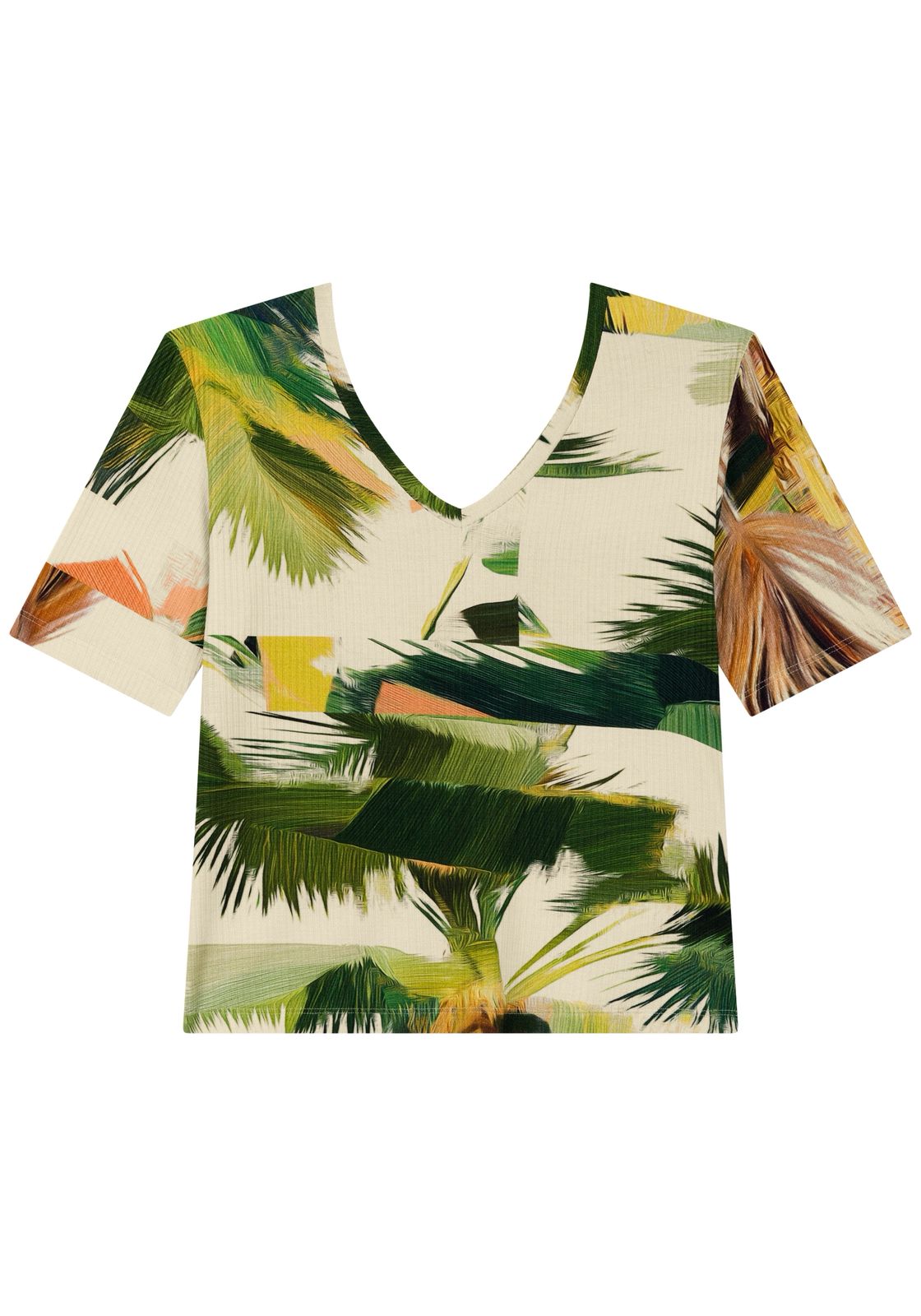 Blusa Estampada Com Decote Em V E Mangas Curtas - Lez a Lez - Imagem 4