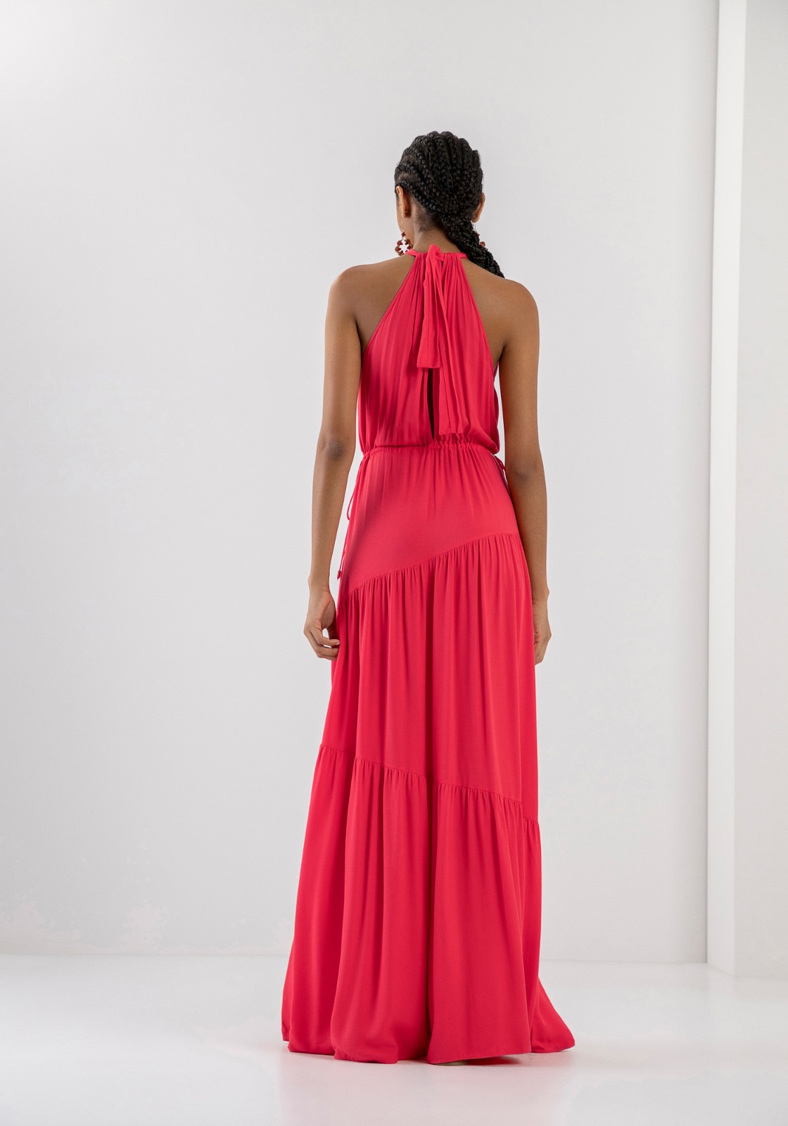 Vestido Longo com Franzido e Amarração Decote - Lez a Lez - Imagem 3