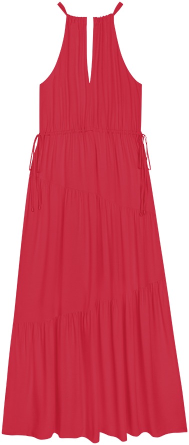 Vestido Longo com Franzido e Amarração Decote - Lez a Lez - Imagem 4