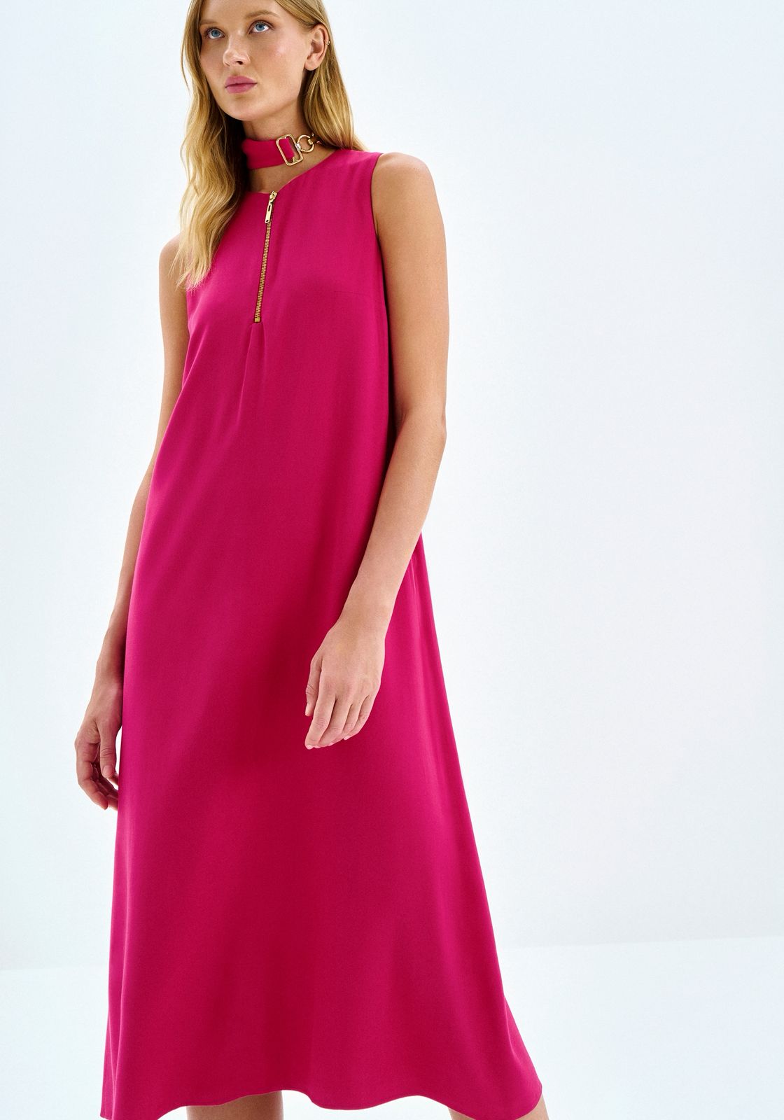 Vestido Midi em Viscose com Zíper Decote - Lez a Lez - Imagem 3