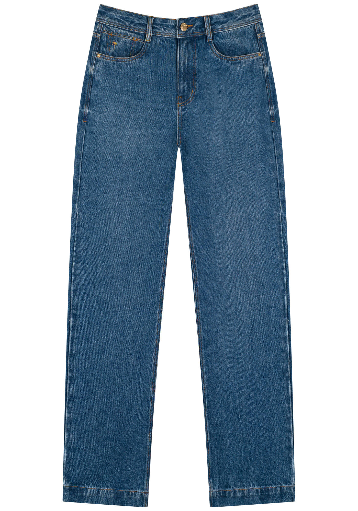 Calça Reta Jeans Com Cintura Alta E Elastano - Lez a Lez - Imagem 4