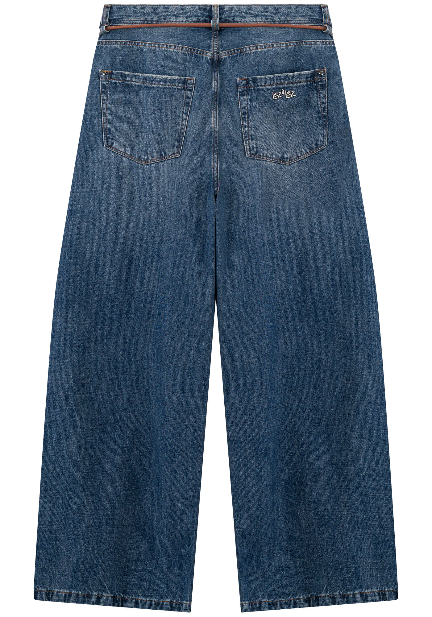 Calça Jeans Jumbo De Cintura Alta Com Cinto - Lez a Lez - Imagem 3