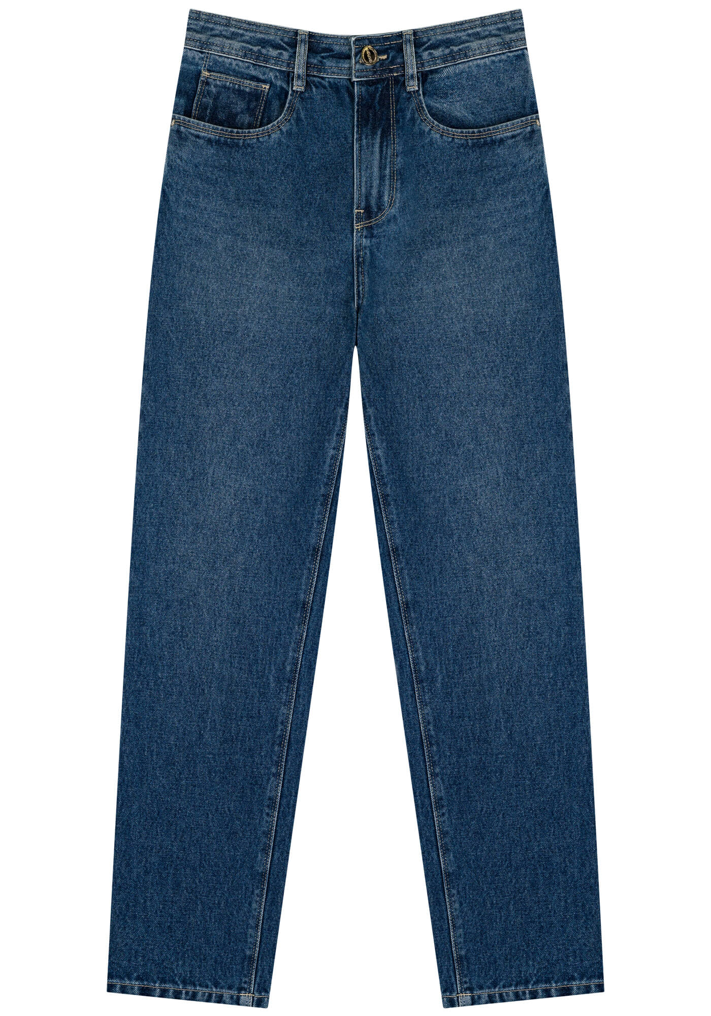 Calça Jeans Mom De Cintura Alta Com Bolsos E Passantes - Lez a Lez - Imagem 3