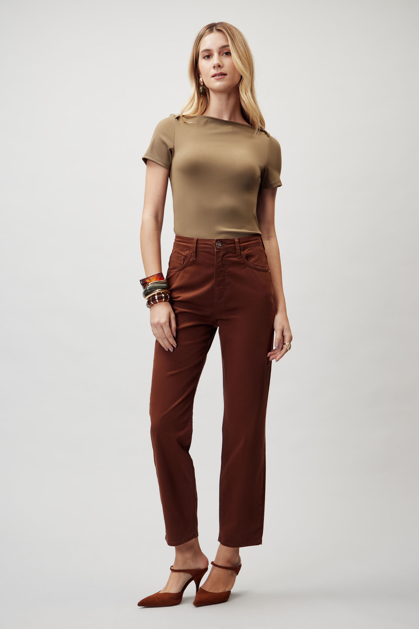 CALCA AGATA STRAIGHT CROPPED - FLOR DE LIS