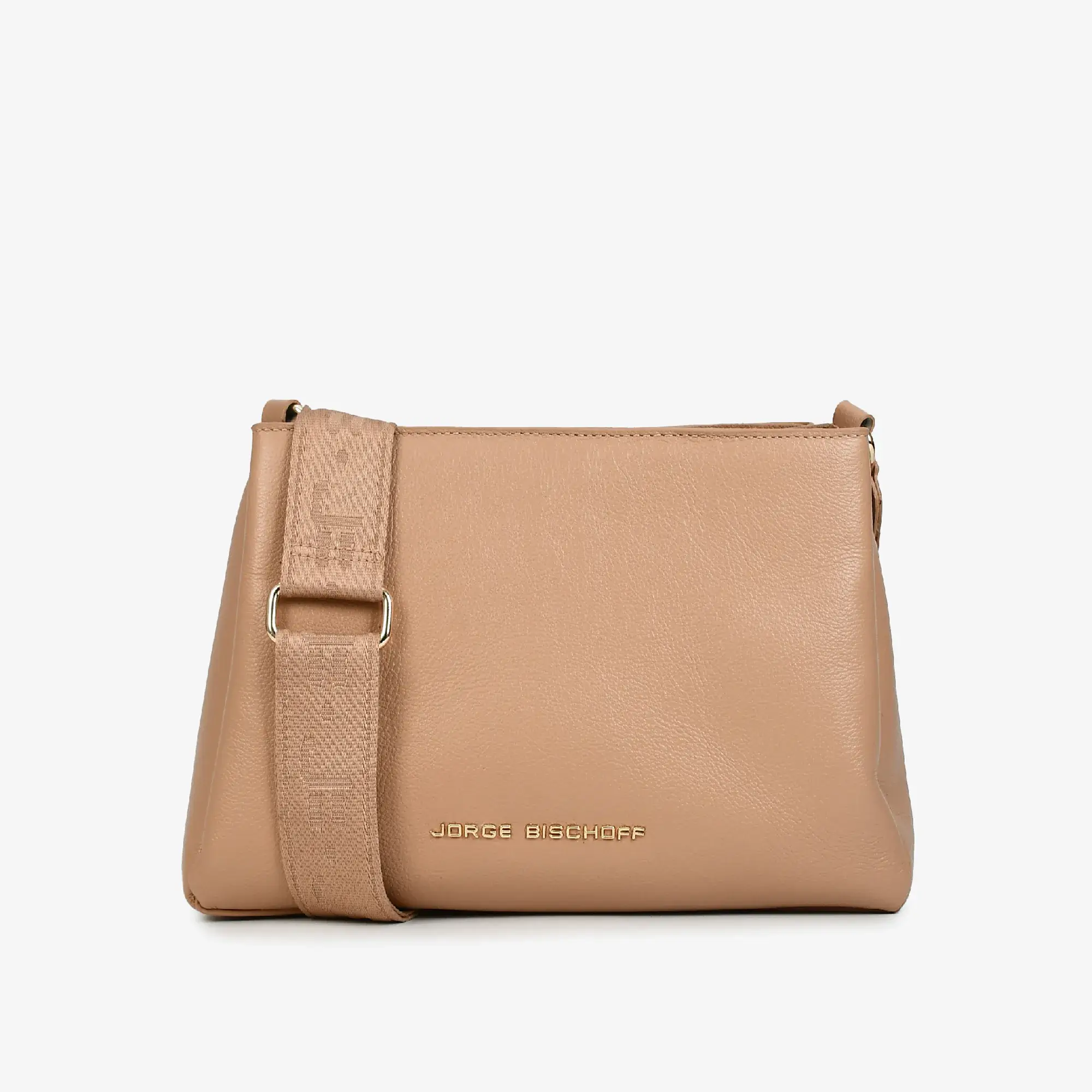 Bolsa Transversal Nude Carvalho Couro - Jorge Bischoff