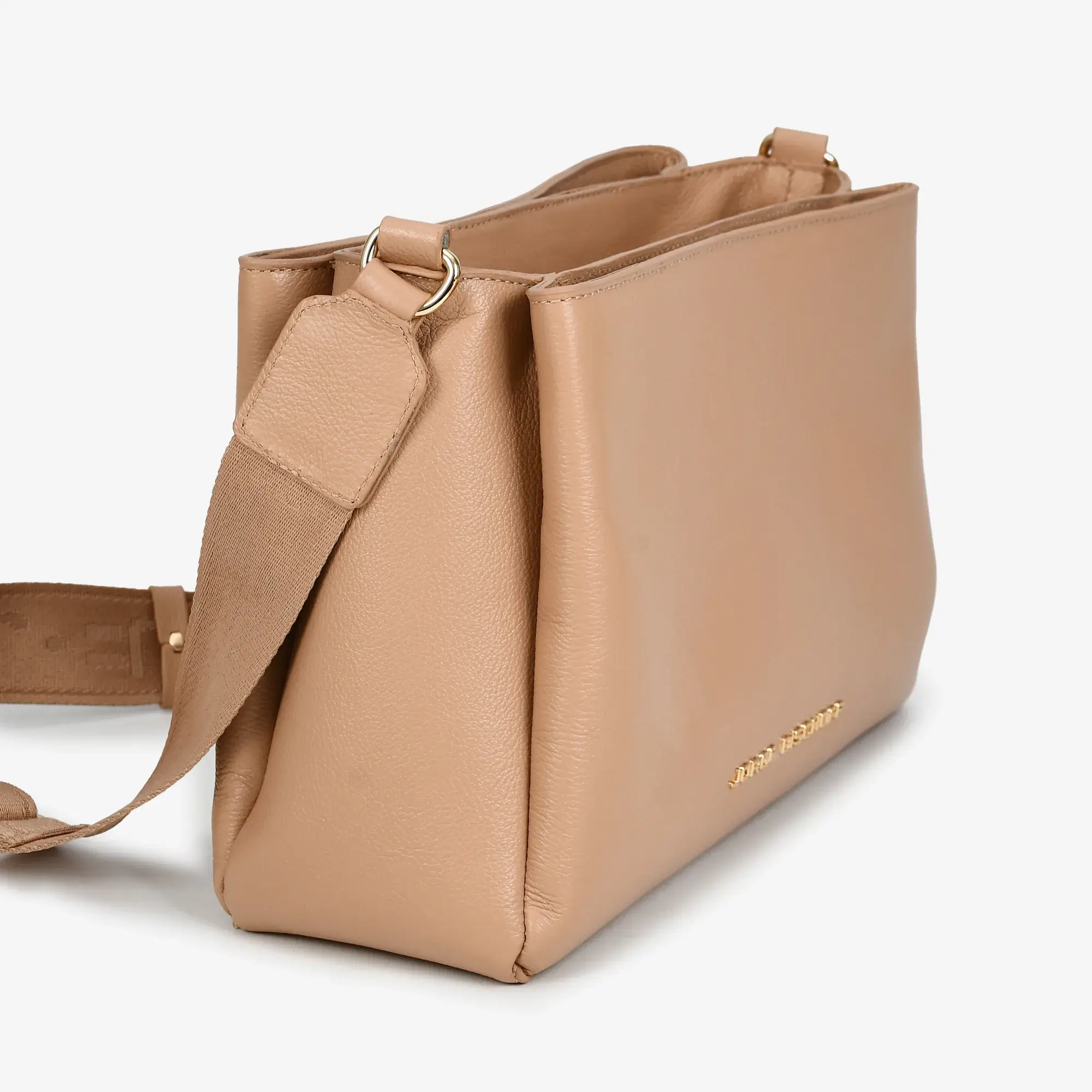 Bolsa Transversal Nude Carvalho Couro - Jorge Bischoff - Imagem 3