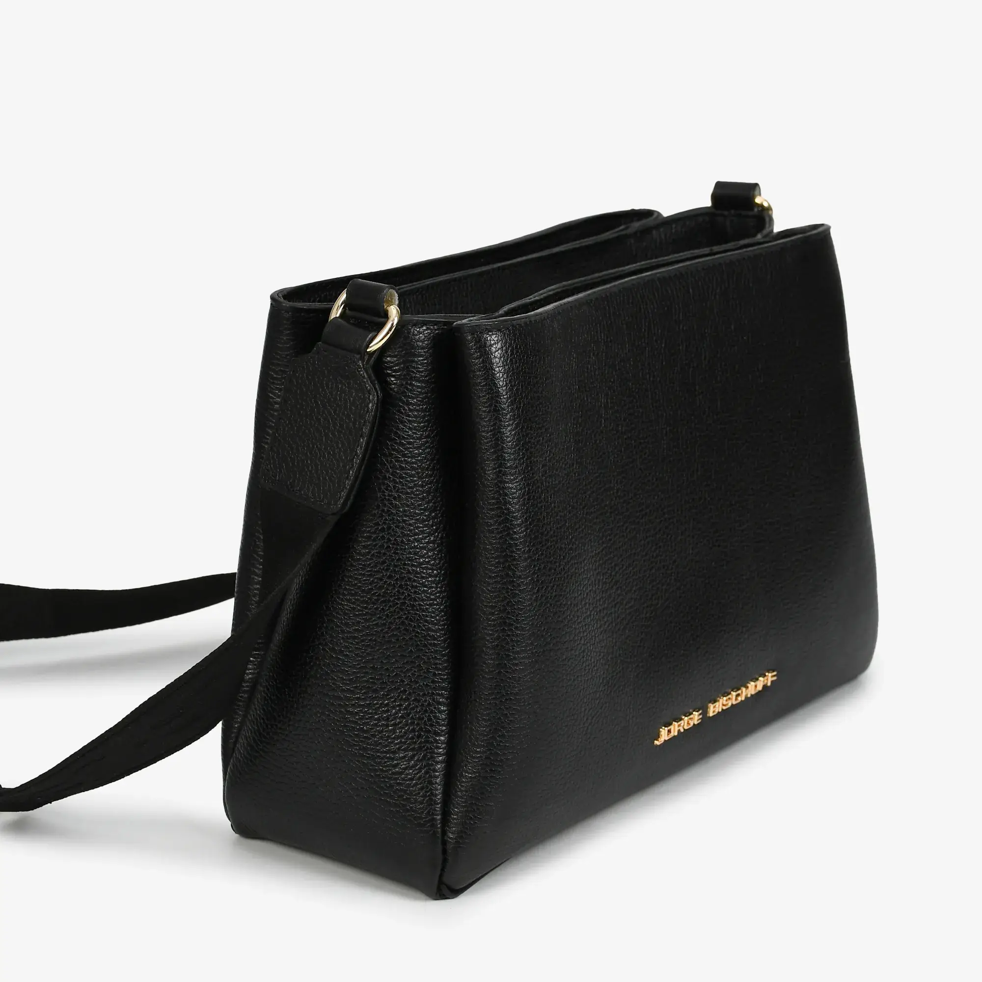 Bolsa Transversal Preto Couro - Jorge Bischoff - Imagem 3