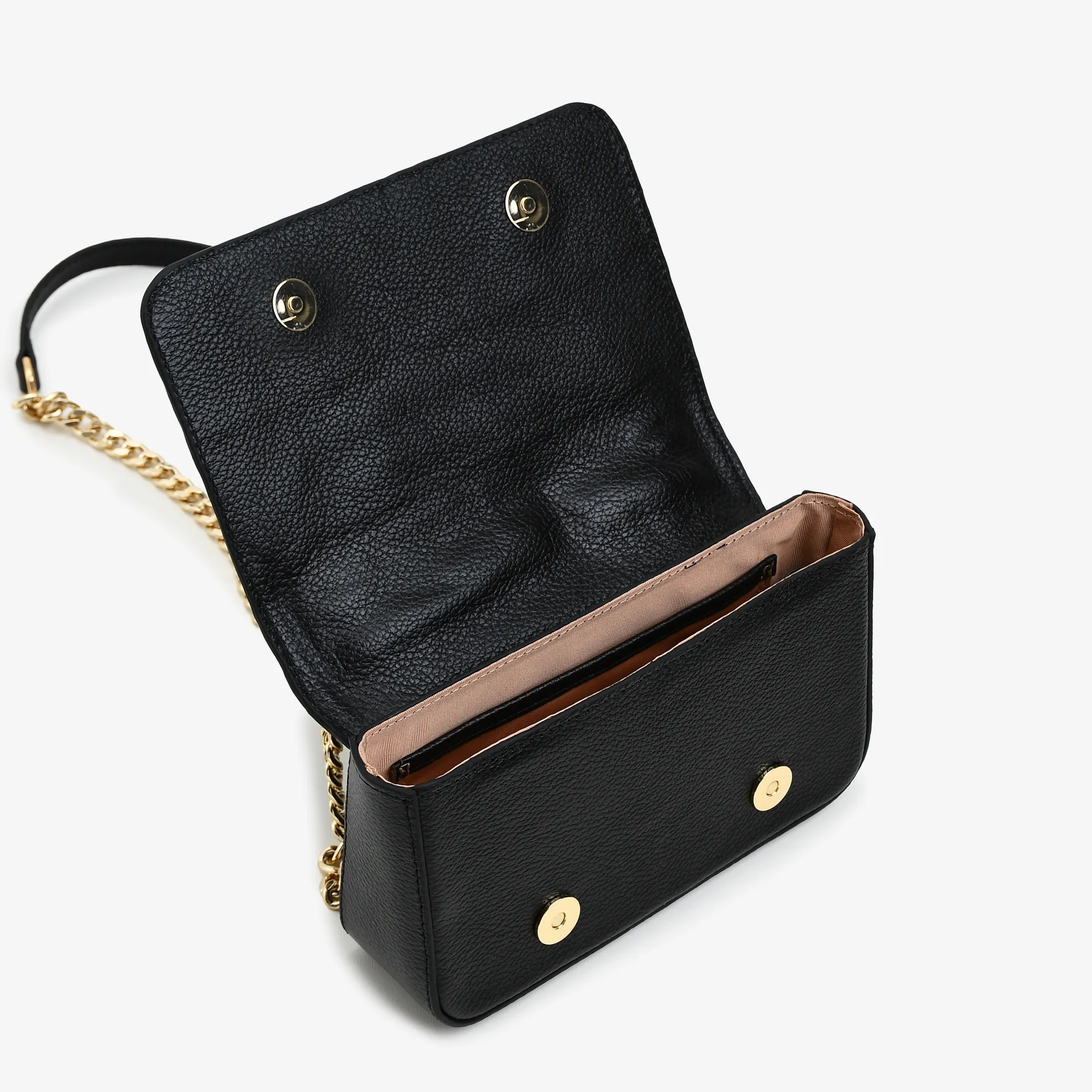 Bolsa Transversal Preto Dourado Couro Croco - Jorge Bischoff - Imagem 4