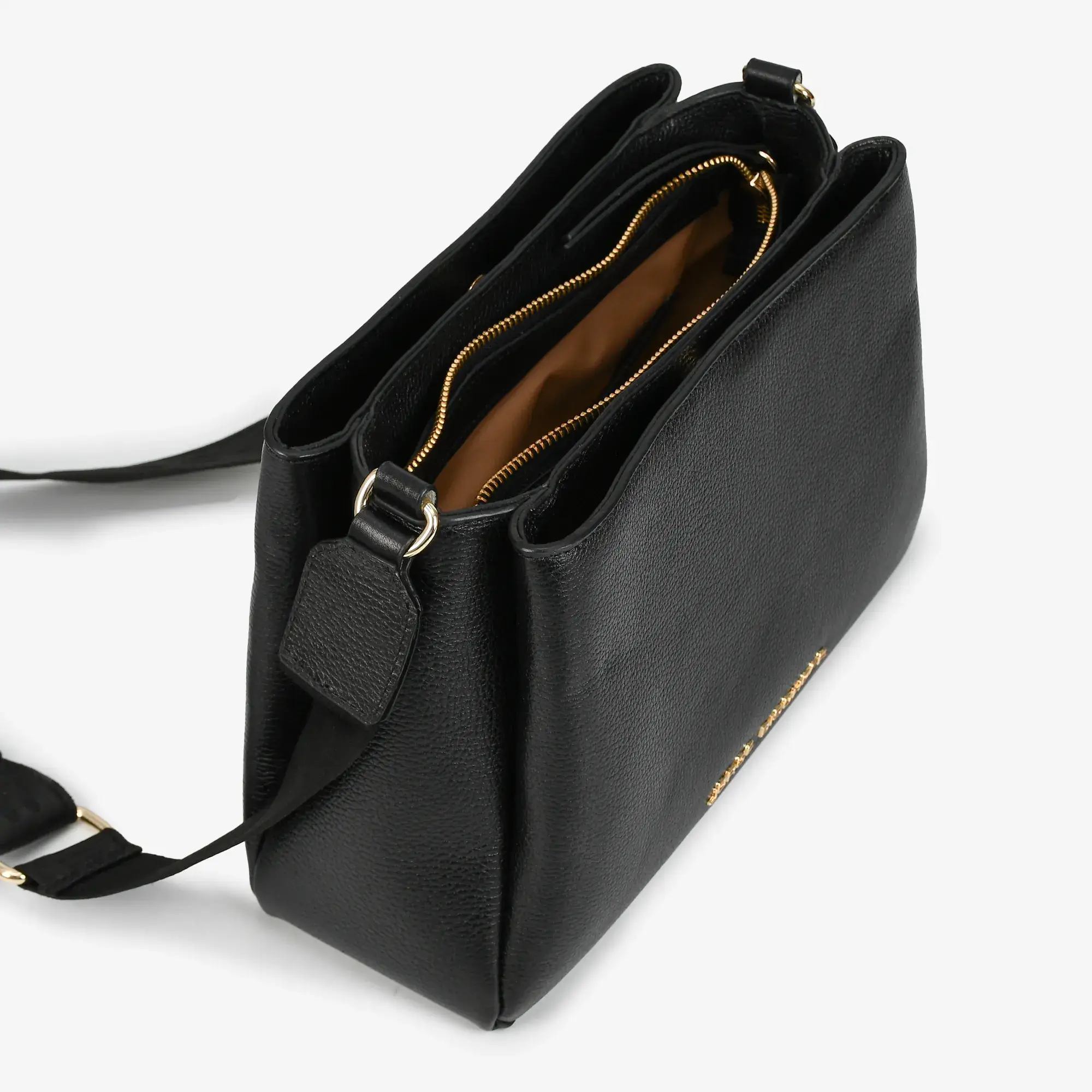 Bolsa Transversal Preto Couro - Jorge Bischoff - Imagem 4