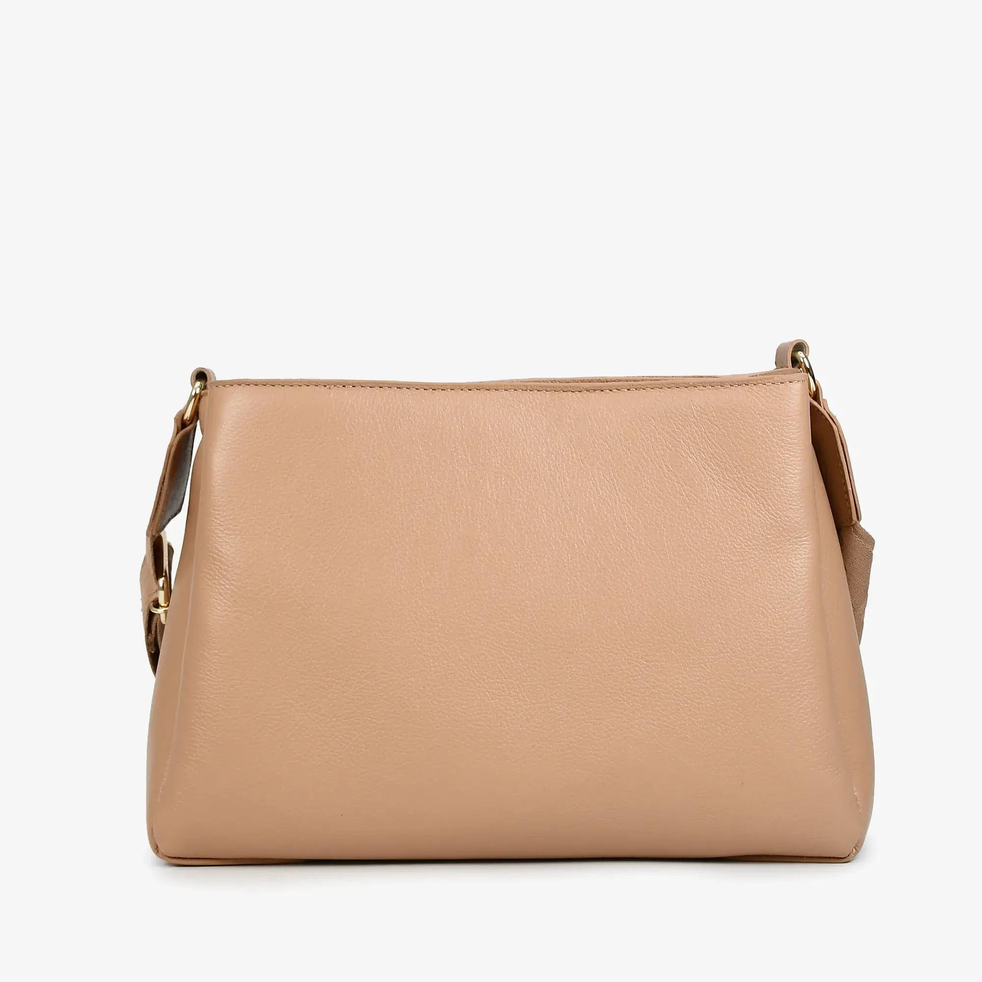 Bolsa Transversal Nude Carvalho Couro - Jorge Bischoff - Imagem 5